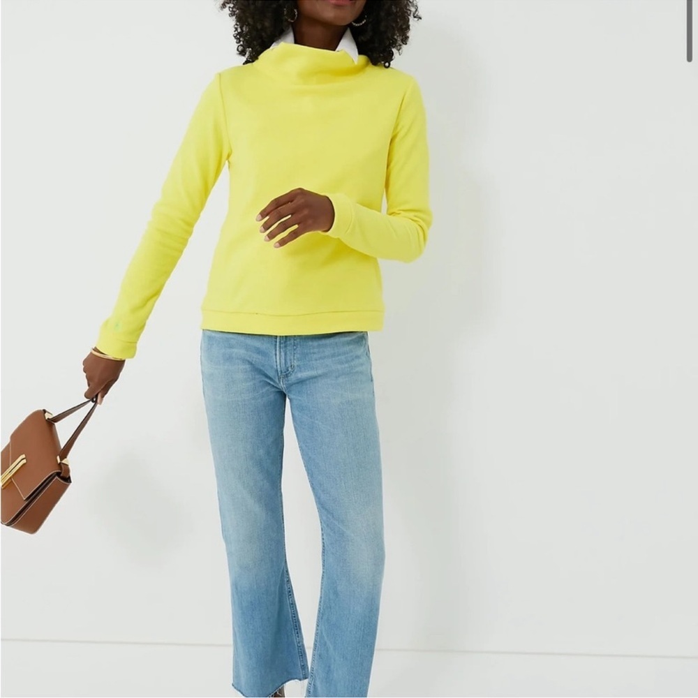 Tuckernuck Dudley Stephens Bright Yellow Cowl Neck Sweater size large and - Picture 8 of 8